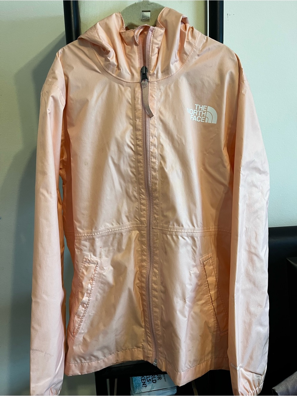 The North Face Pale Peach Hooded Windbreaker Jacket